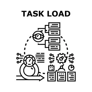 Task load management optimizing workflow and productivity Stock Illustration