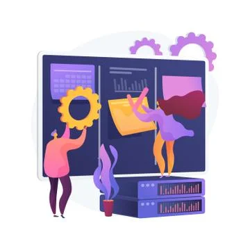 Task management abstract concept vector illustration. Illustrazione stock