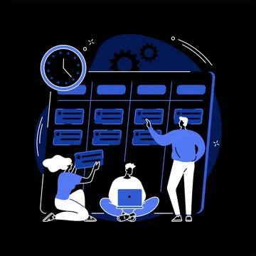 Task management abstract concept vector illustration. Illustrazione stock