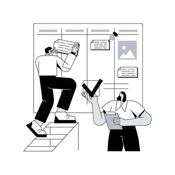 Task management abstract concept vector illustration. Illustrazione stock