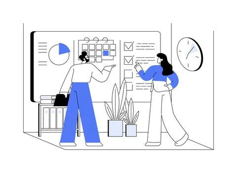 Task management abstract concept vector illustration. Illustrazione stock