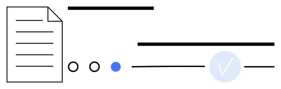 Task Management and Completion Visualization with Document and Check Mark S.. 스톡 일러스트
