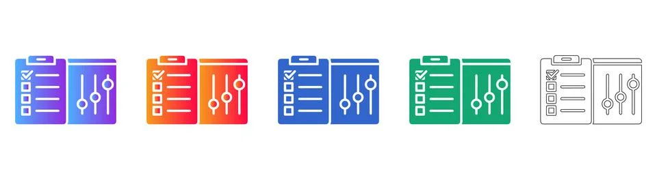 Task Management and Configuration Slider Icons Stock Illustration