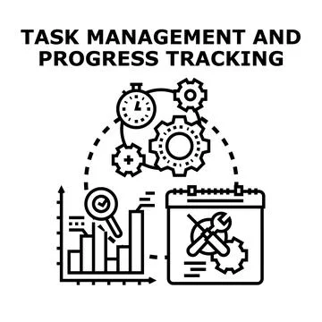 Task management and progress tracking concept illustration Stock Illustration