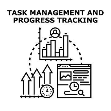 Task management and project progress tracking online Stock Illustration