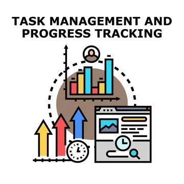 Task management and project progress tracking online Stock Illustration