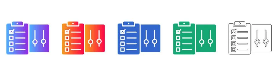 Task Management and Settings Control Panel Icons Illustrazione stock