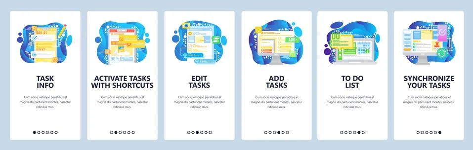 Task management app. To do list, business productive manager. Mobile app Stock Illustration