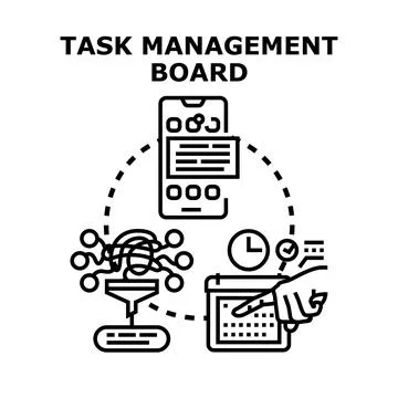 Task management board organizing digital workflow Stock Illustration