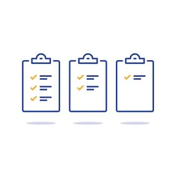 Task management check list, efficient work, project plan, fast progress, leve Illustrazione stock