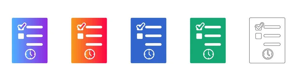 Task Management Checklist Document Icons 库存插图