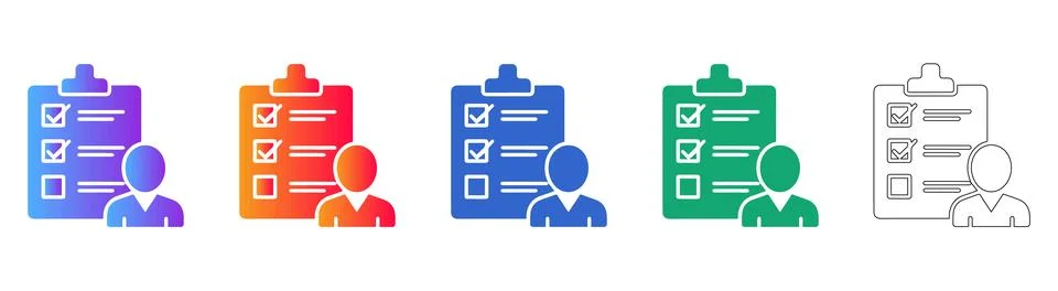 Task Management Checklist Icon Set Stock Illustration