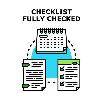 Task management checklist successfully completing projects on schedule Stock Illustration