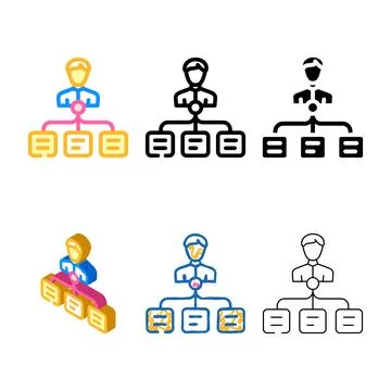 Task management color icon range vector 스톡 일러스트