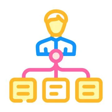 Task management color icon vector illustration Illustrazione stock