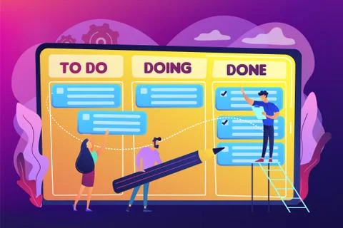 Task management concept vector illustration. Illustrazione stock