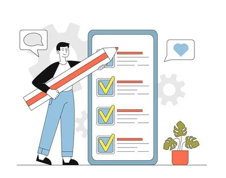 Task management concept. Vector illustration Illustrazione stock