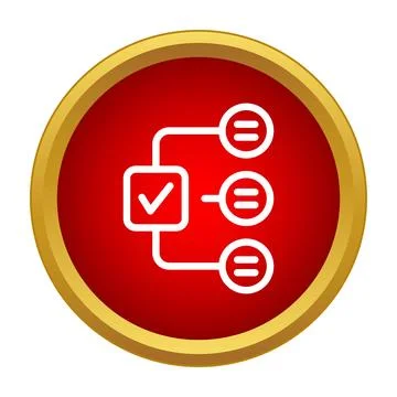 Task management flow diagram with checkmark and list icons Stock Illustration