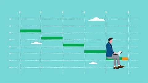 Task management, Gantt chart for project planing, executing workflow for bu.. Stock Illustration