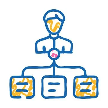 Task management icon doodle illustration Stock Illustration