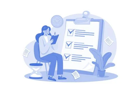 Task Management Illustration concept on a white background Stock Illustration