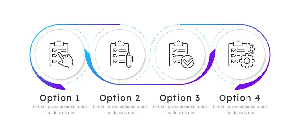 Task management infographic 4 steps Stock Illustration