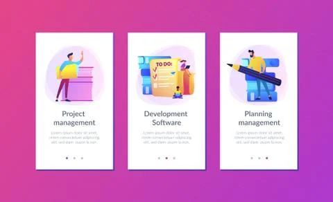 Task management it app interface template 스톡 일러스트