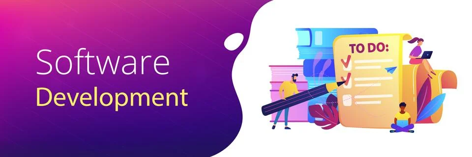 Task management it header or footer banner Illustrazione stock