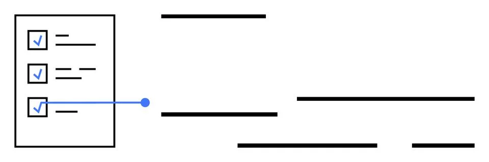 Task management list with connected progress lines for project tracking and.. 스톡 일러스트
