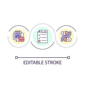 Task management loop concept icon 스톡 일러스트