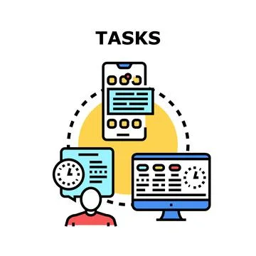 Task management planning time organization concept Stock Illustration