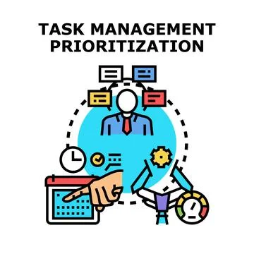 Task management prioritization planning improving project workflow イラスト素材