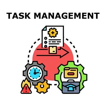 Task management process planning and optimization concept Illustrazione stock