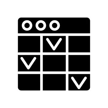 Task management software black glyph icon Ilustração Stock