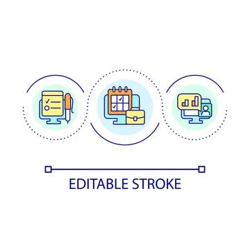 Task management software loop concept icon Stock Illustration