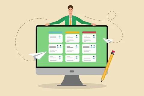 Task management software to organize project tasks Stockillustratie
