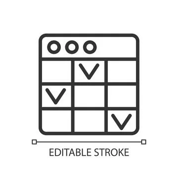 Task management software pixel perfect linear icon Illustrazione stock