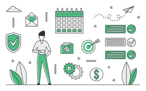 Task management strategy Illustrazione stock