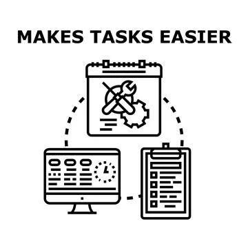 Task management system making workflow easier and improving productivity Stock Illustration