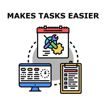 Task management system making workflow easier and improving productivity Stock Illustration
