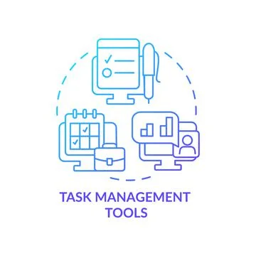 Task management tools blue gradient concept icon Ilustração Stock