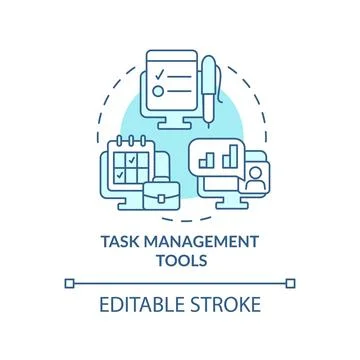 Task management tools turquoise concept icon Illustrazione stock