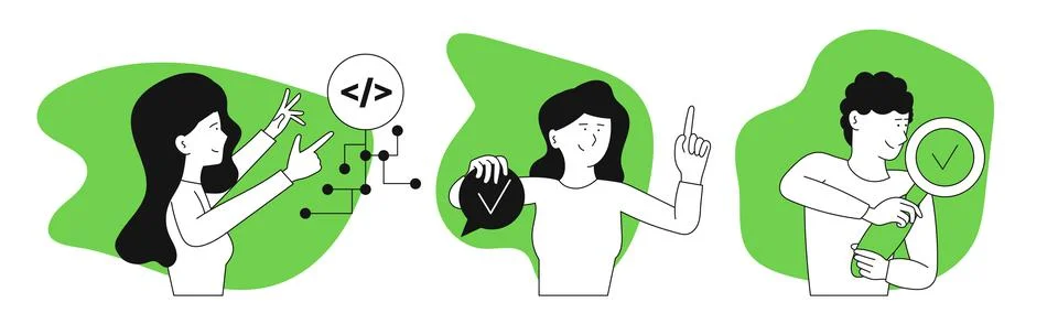 Task management vector illustration with people set. Business schedule and or 스톡 일러스트