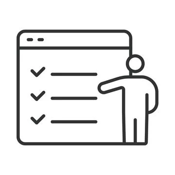 Task manager, icon in line design. Task, manager, productivity, organization Stock Illustration