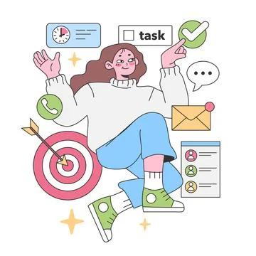 Task mastery concept. Flat vector illustration. イラスト素材