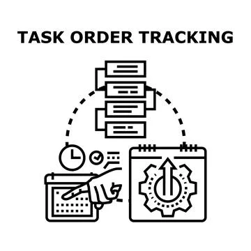 Task order tracking process management and planning Stock Illustration