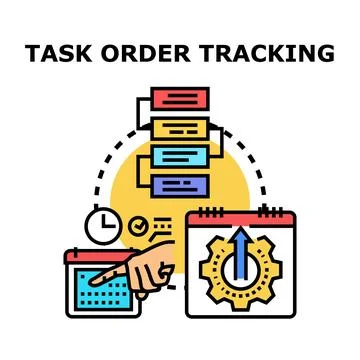 Task order tracking process management and planning Stock Illustration