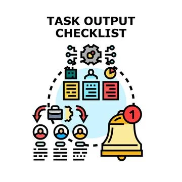 Task output checklist concept illustrating work delegation 스톡 일러스트