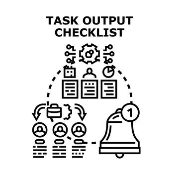 Task output checklist concept illustrating work delegation 스톡 일러스트