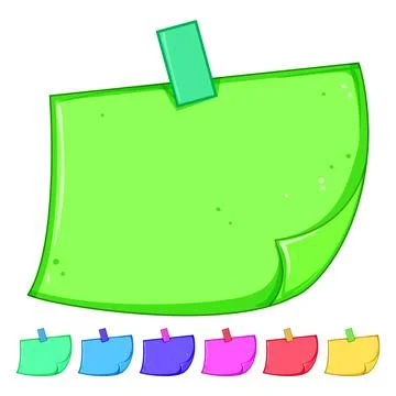 Task pinned paper notes cartoon vector graphic Stock Illustration